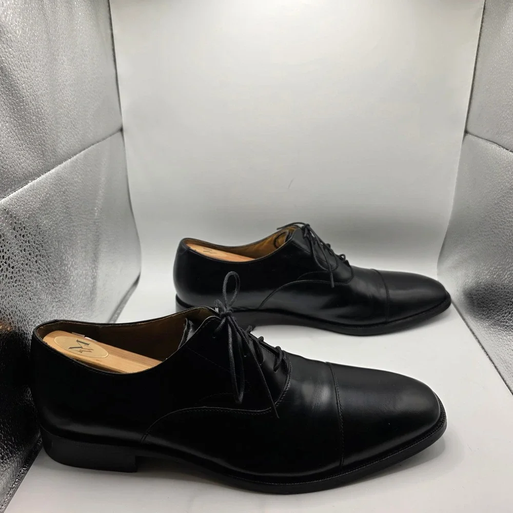 Cole Haan Nike Air Mens 11.5 M Black Leather Cap Toe Oxford Dress Shoes C08073